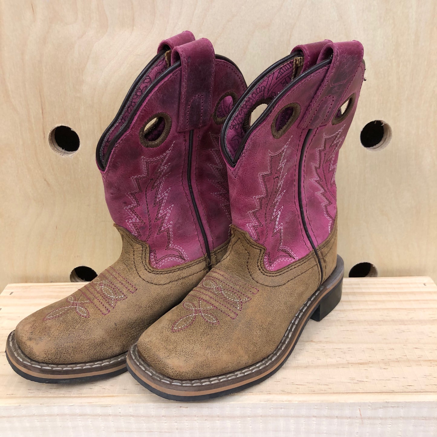 Pink + Brown Cowgirl Boots
