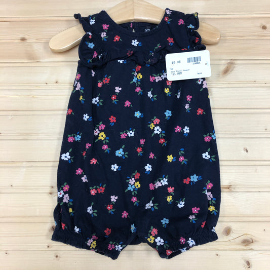 Navy Floral Romper