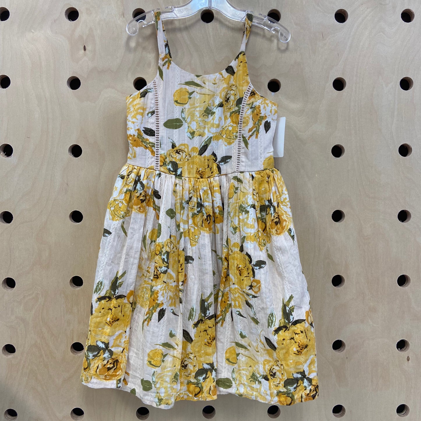 Beige/Yellow Floral Lace Dress