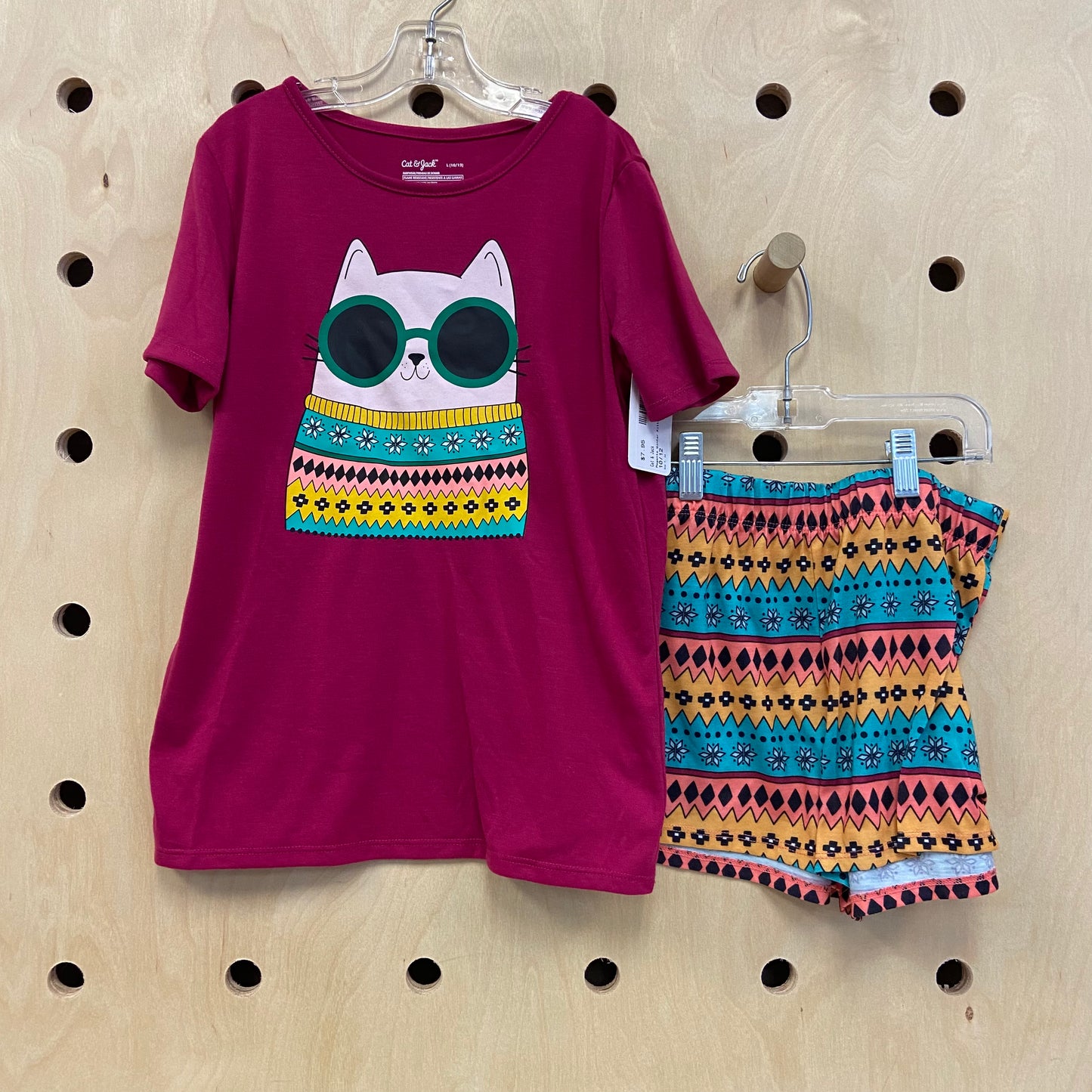 Magenta Winter Kitten PJ Set