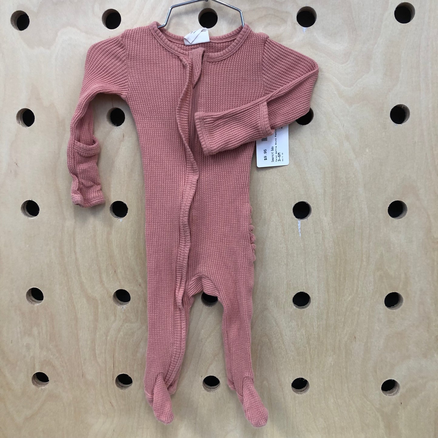 Coral Waffle Knitt Footies