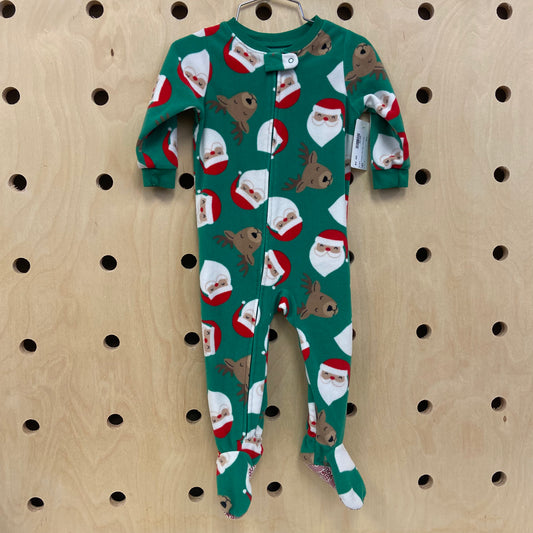 Green Fleece Holiday Footies