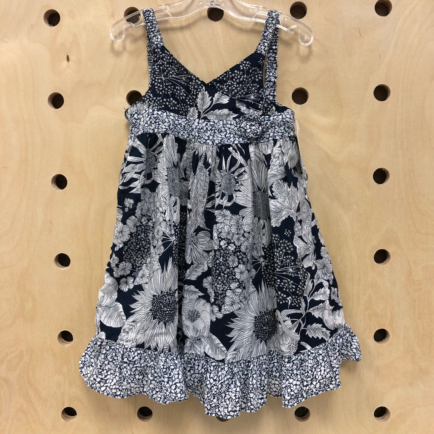 Navy + White Floral Dress