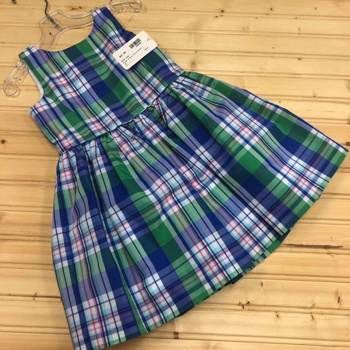 Green & Blue Plaid Dress