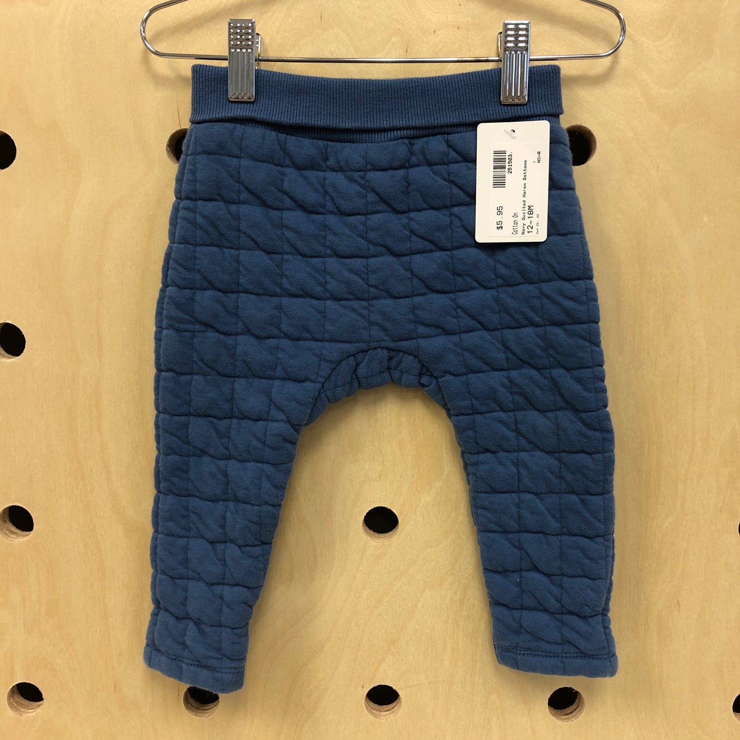 Navy Quilted Harem Bottoms