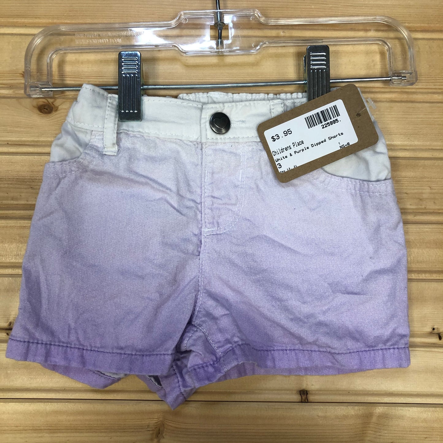 White & Purple Dipped Shorts