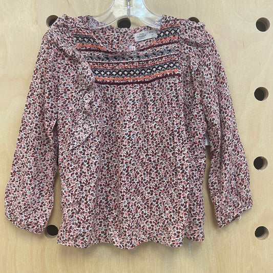 Red Floral Flowy Top