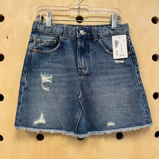 Distressed Denim Skirt