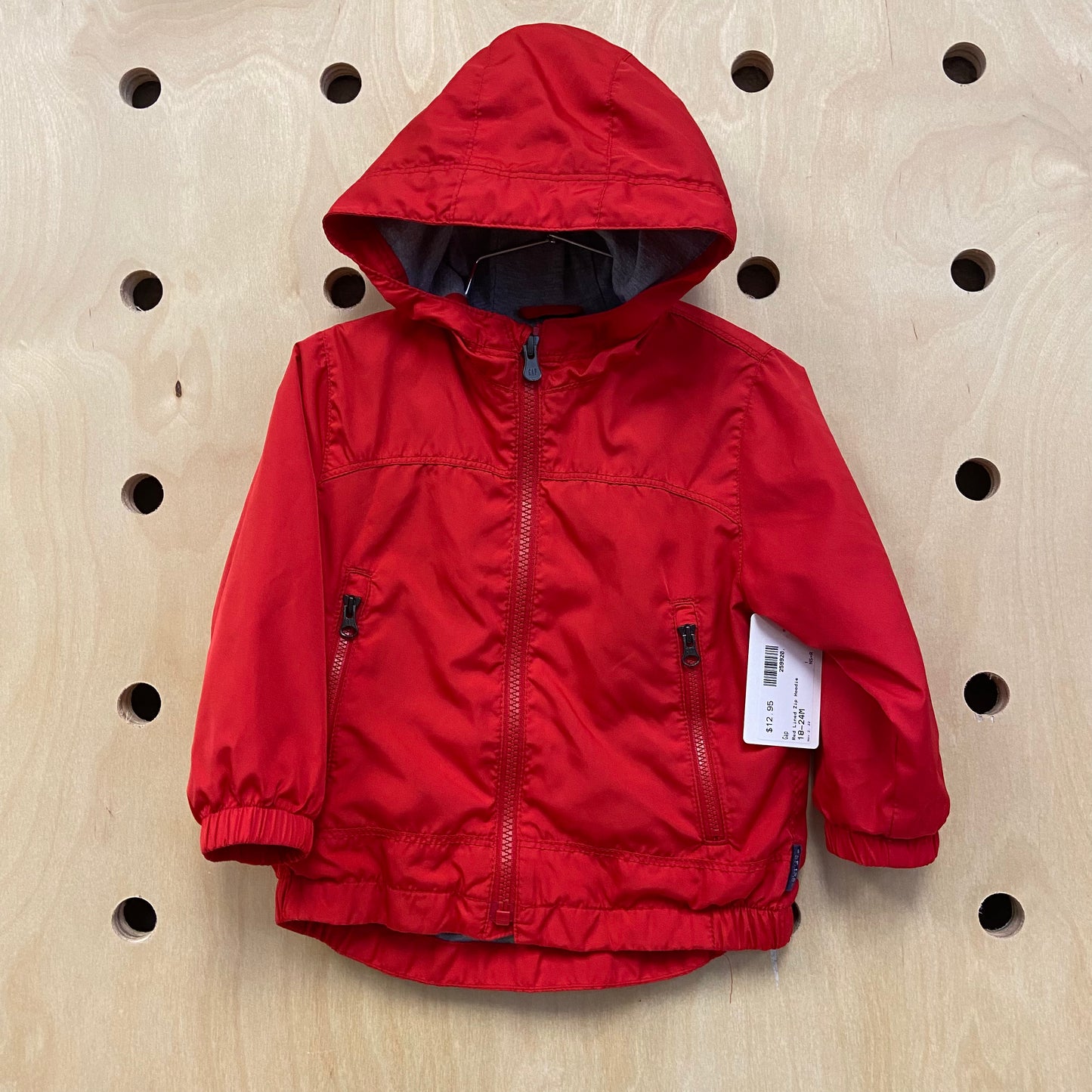Red Lined Zip Hoodie