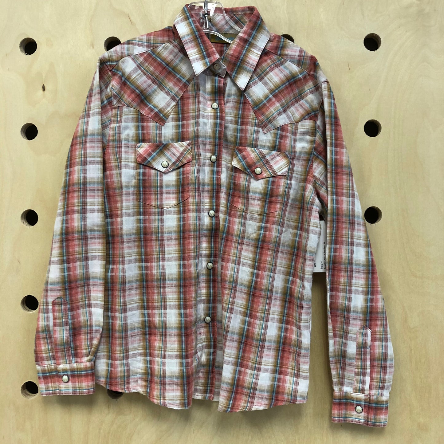 Peachy Plaid Button Up