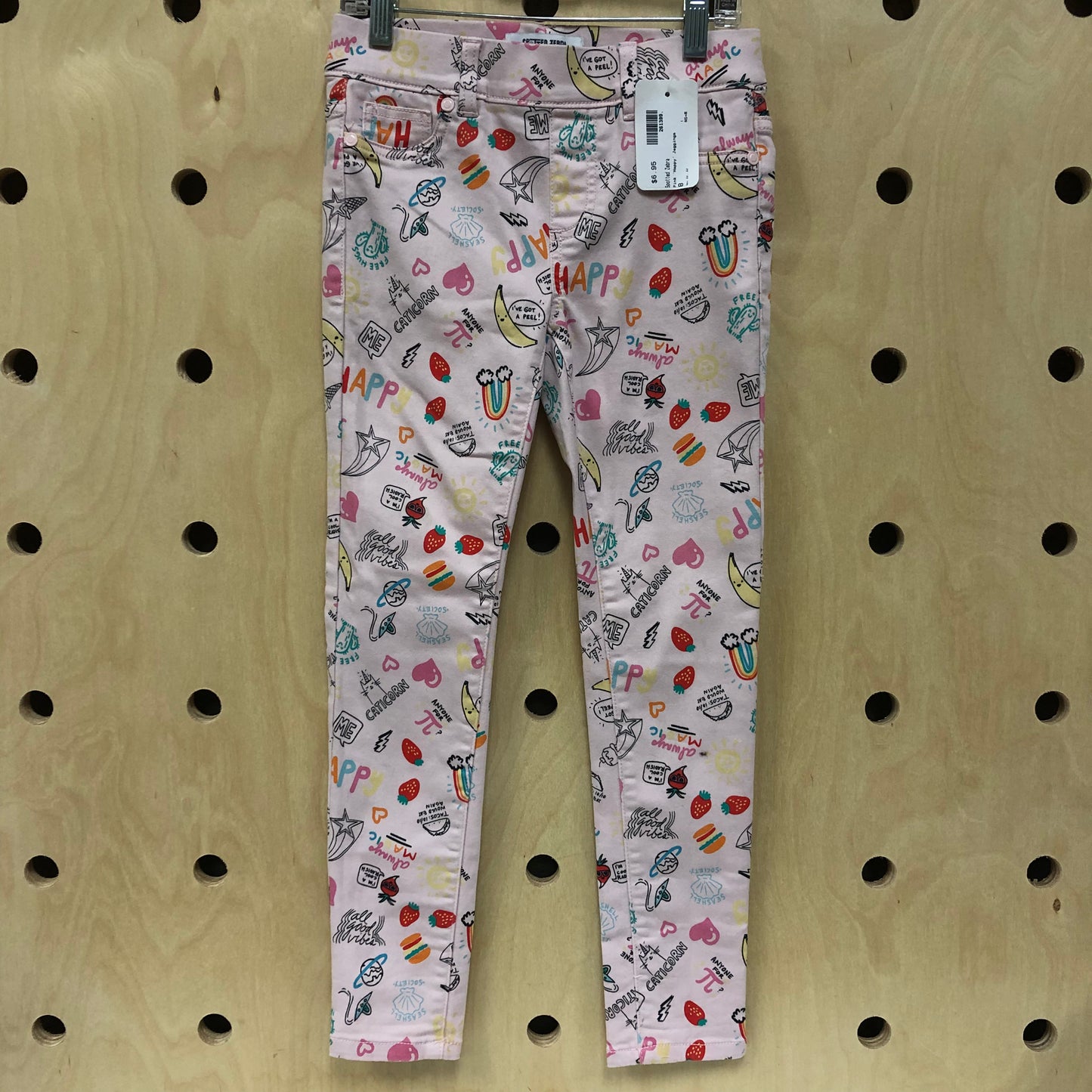 Pink 'Happy' Jeggings