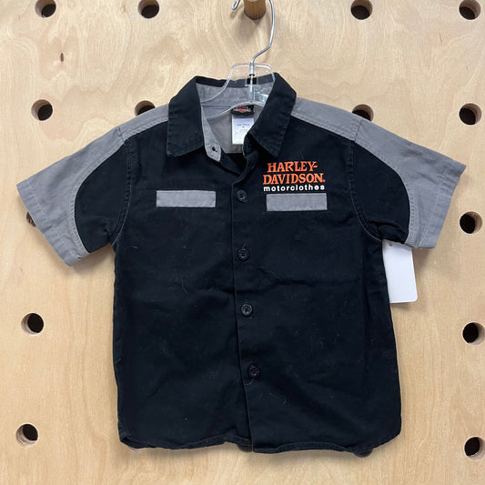 Black & Grey Button Up