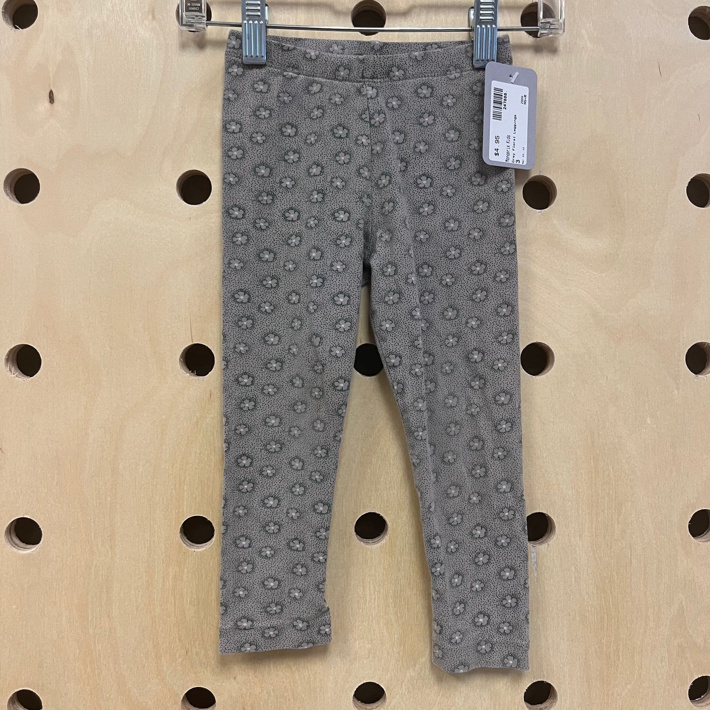 Grey Floral Leggings