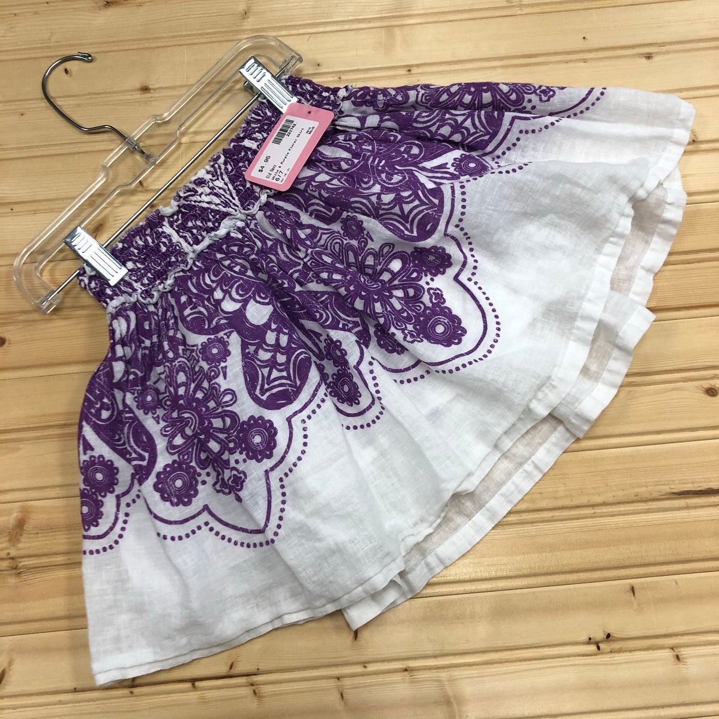 White & Purple Floral Skirt