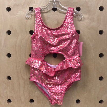 Pink & Gold Fish Swimsuit