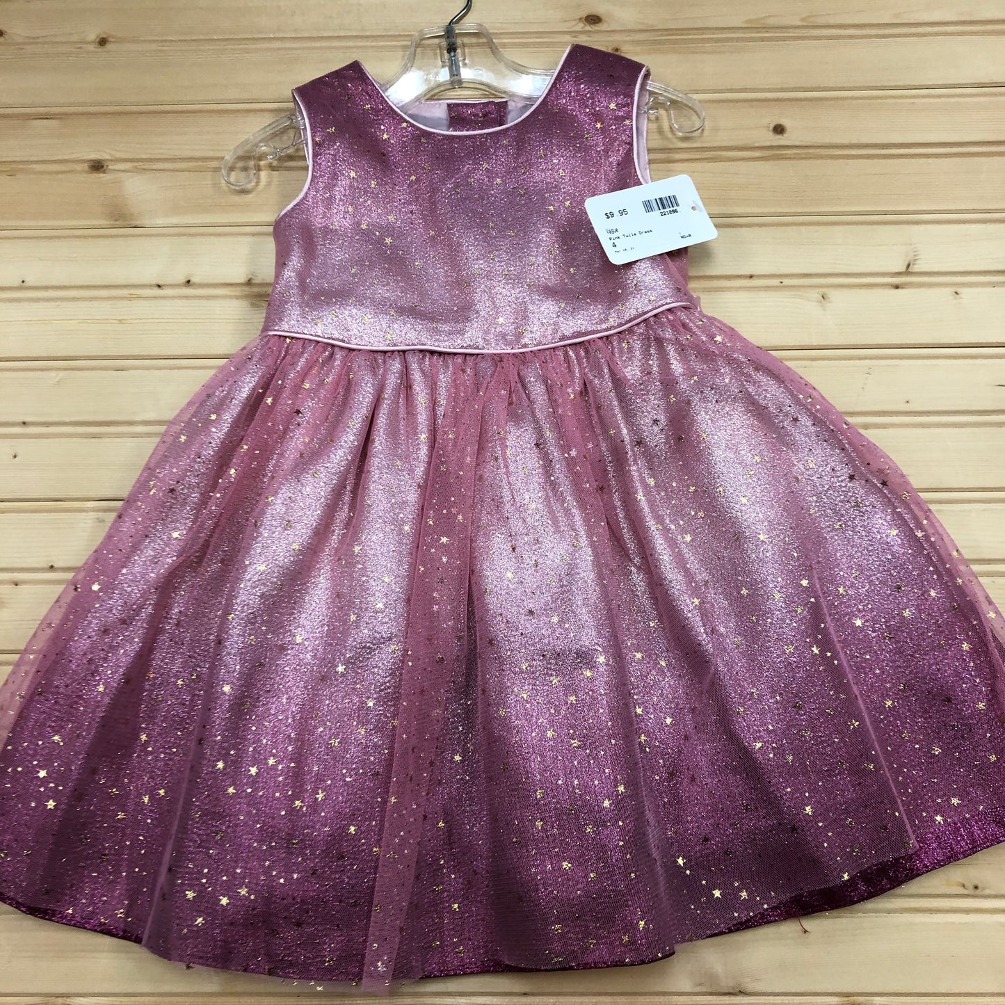 Pink & Gold Star Tulle Dress