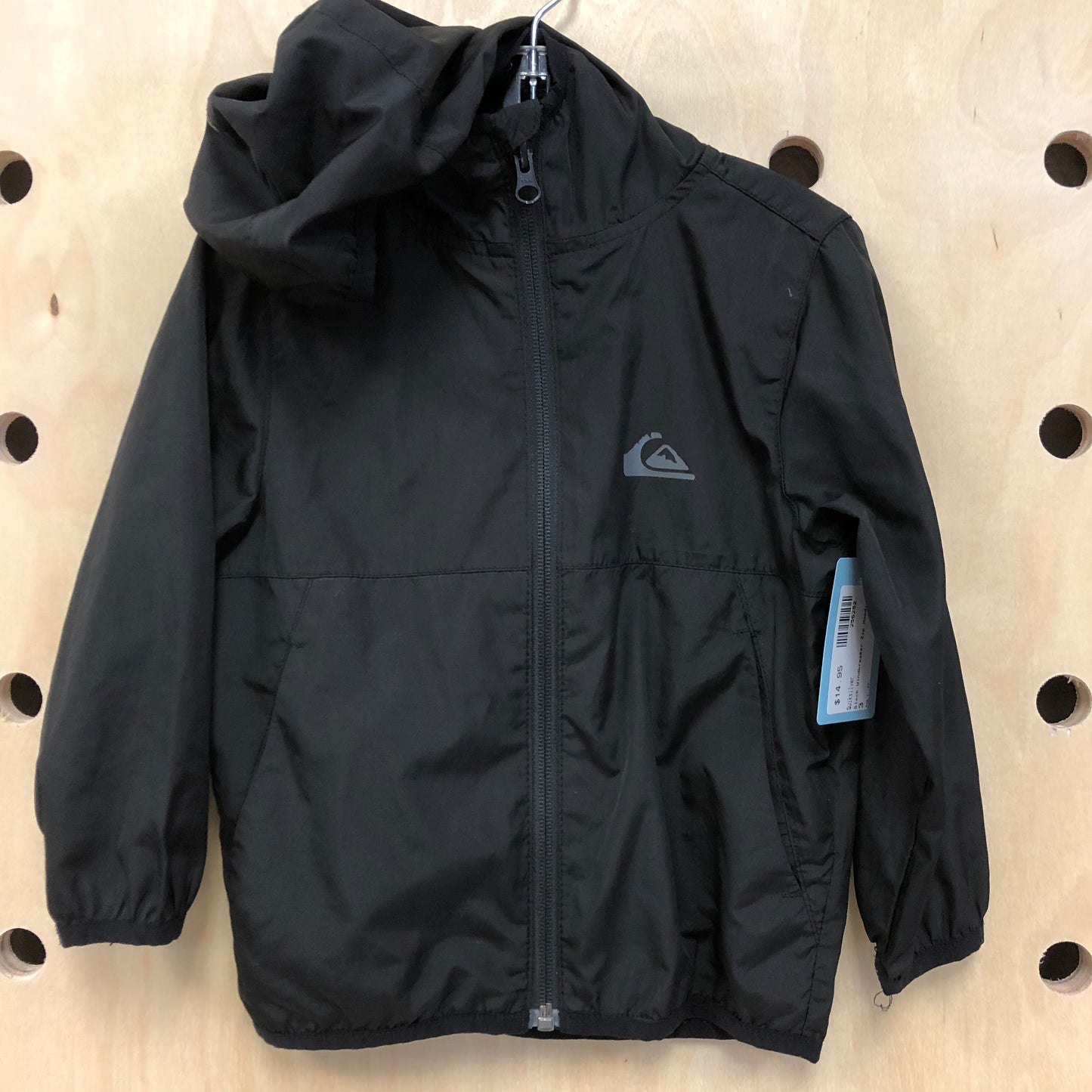 Black Windbreaker Zip Hoodie