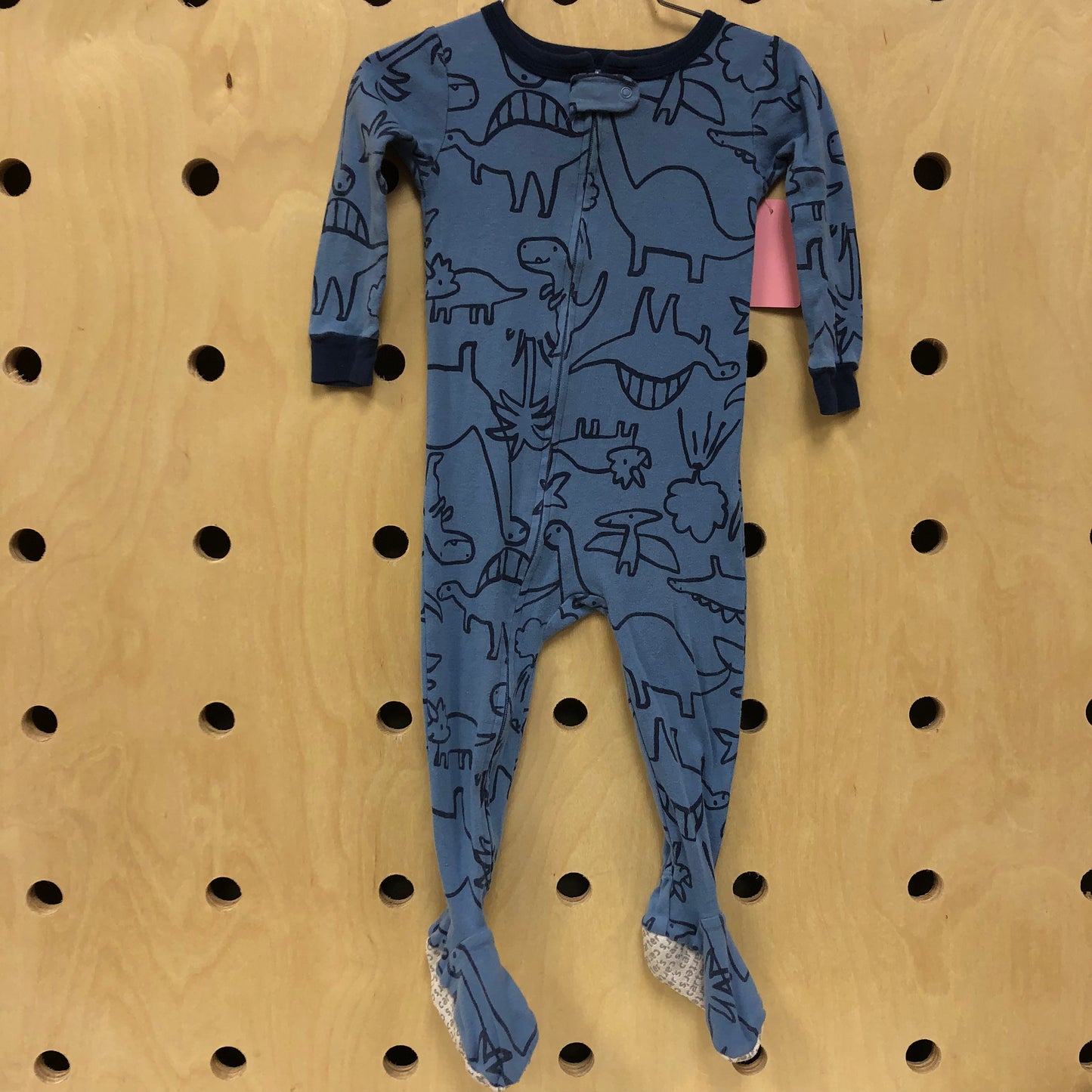 Blue Dino Zip Footies