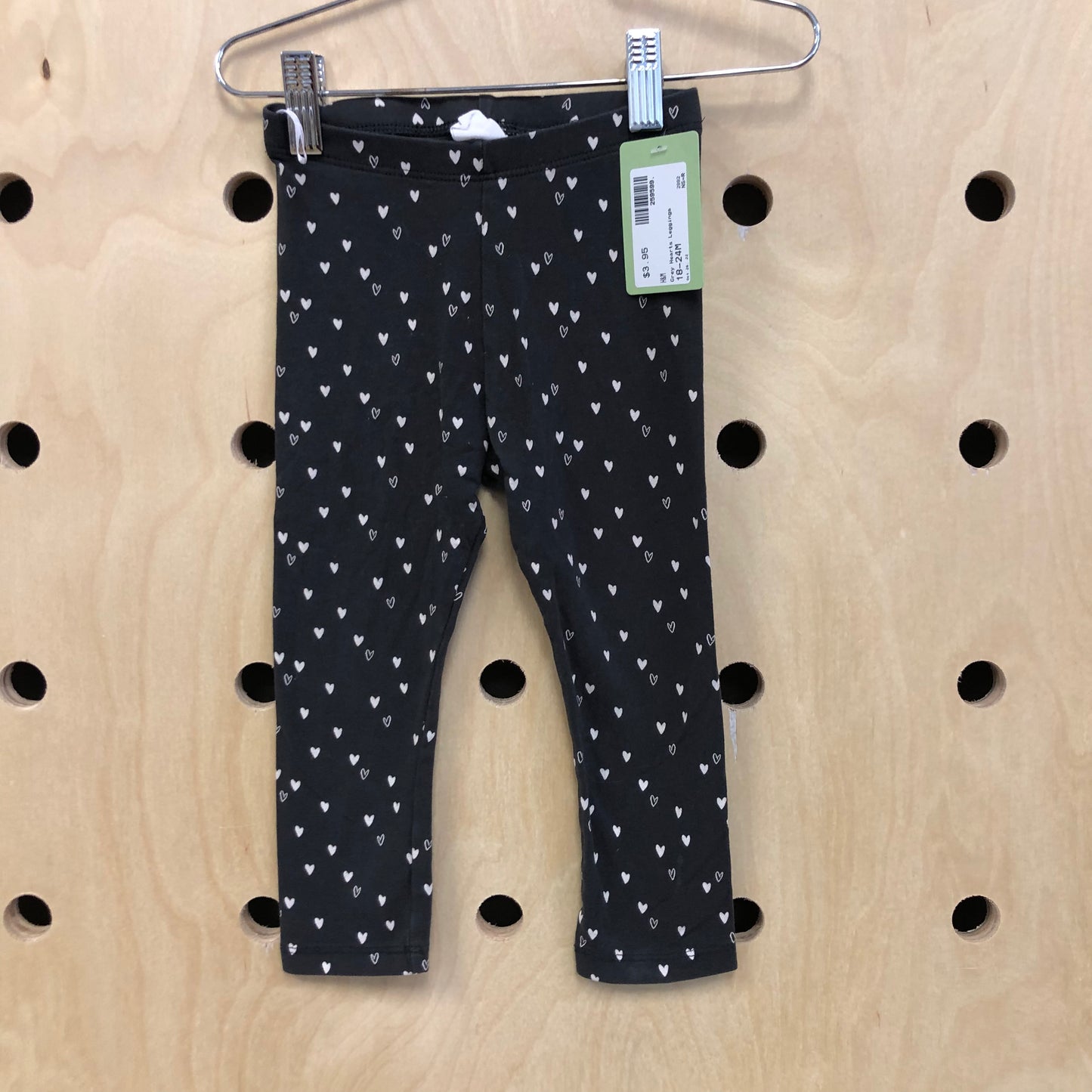 Grey Hearts Leggings
