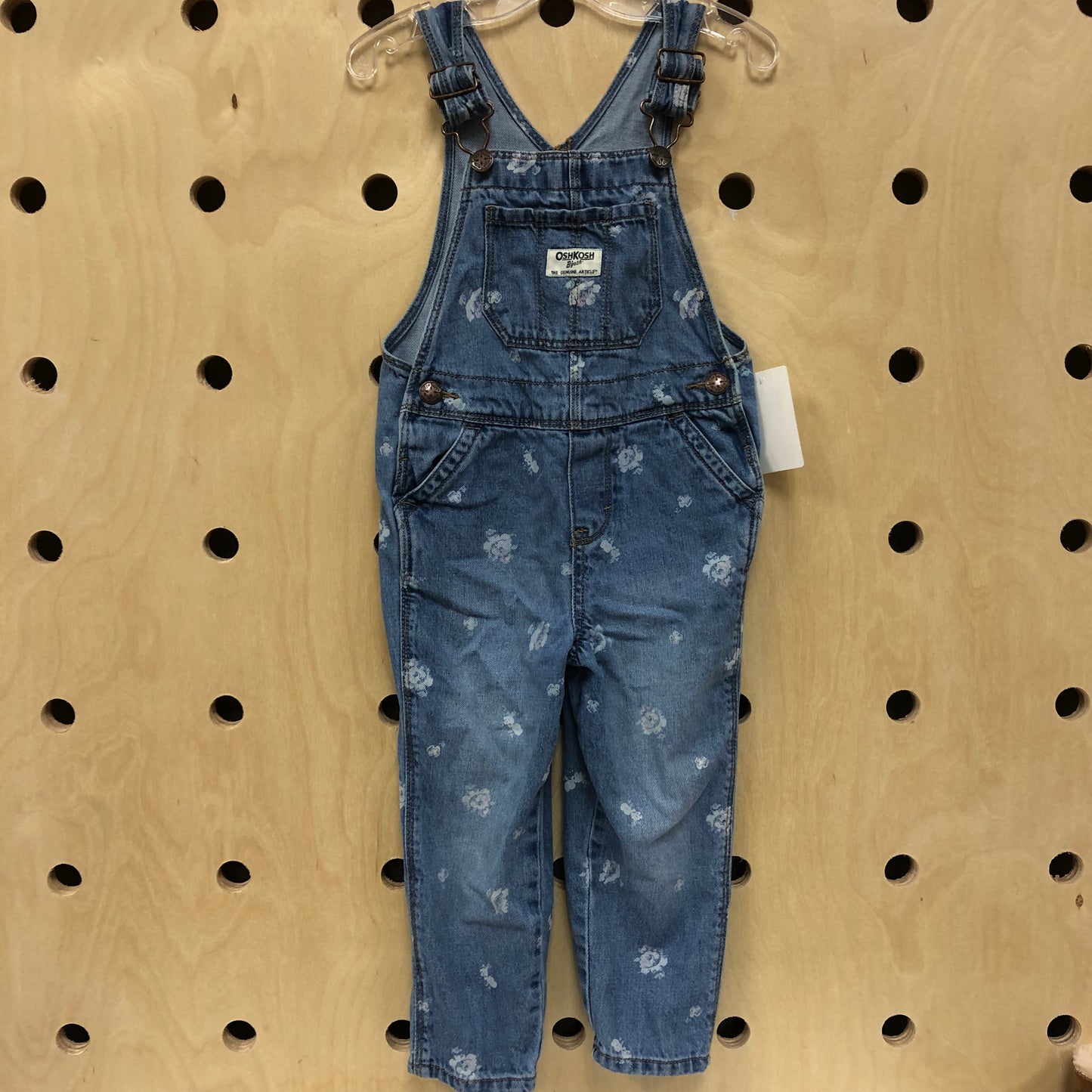 Blue Floral Denim Overalls