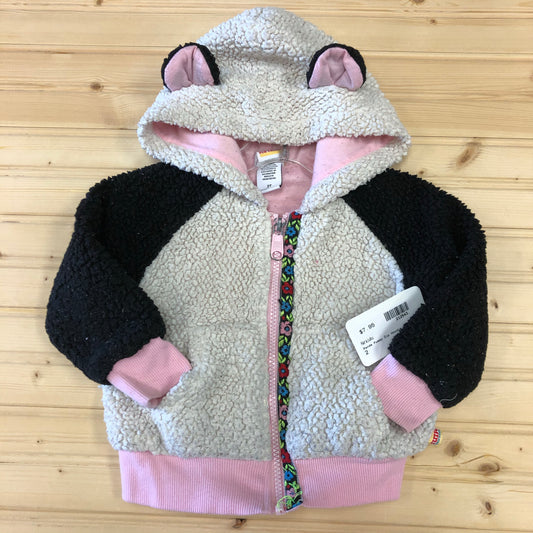 Panda Fuzzy Zip Hoodie