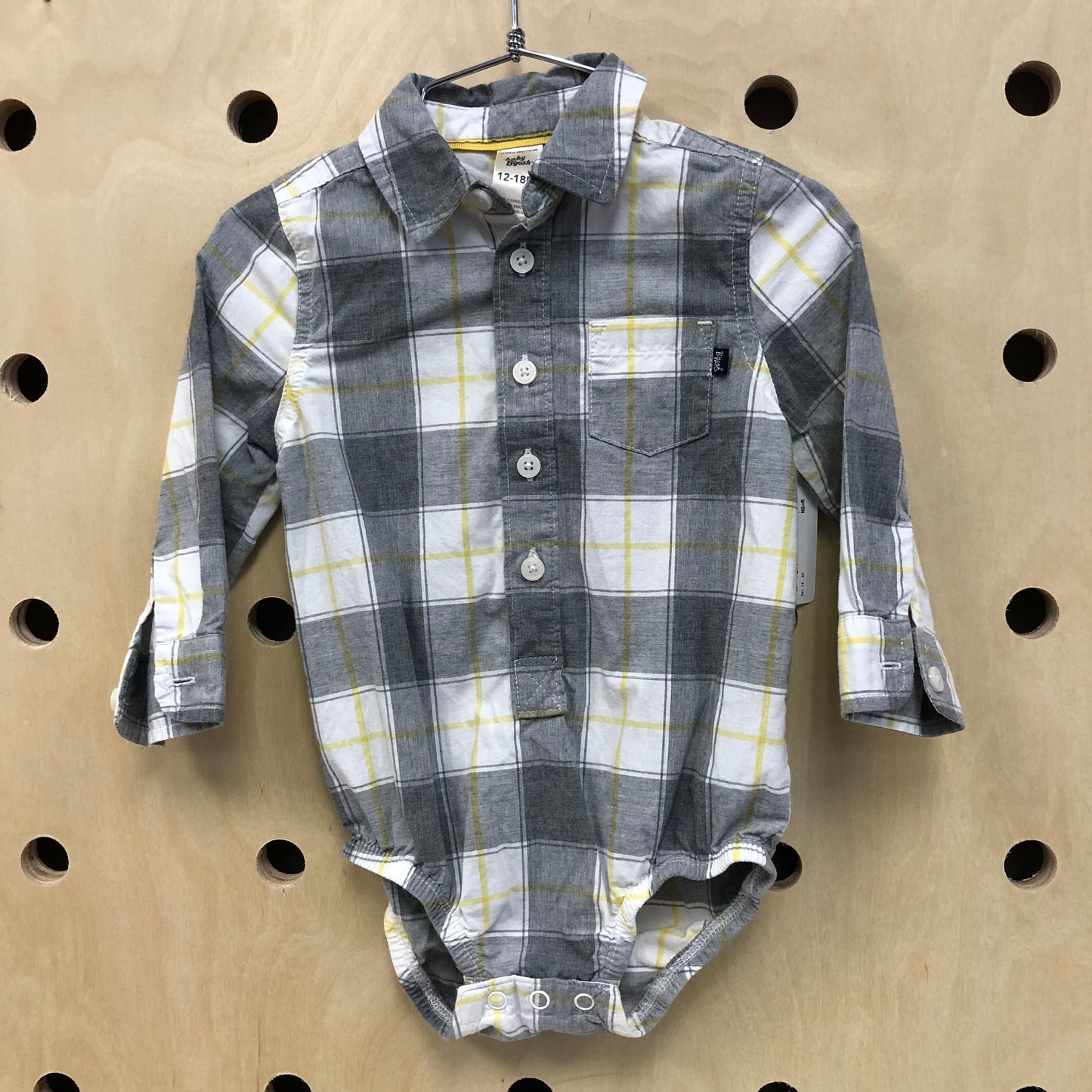 Grey + Yellow Flannel Bodysuit