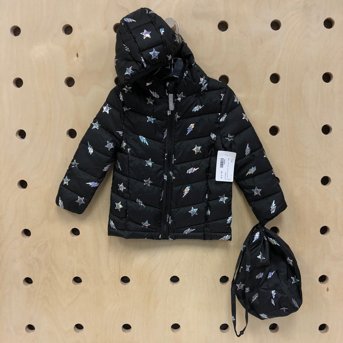 Iridescent Puffer Zip Up + Bag