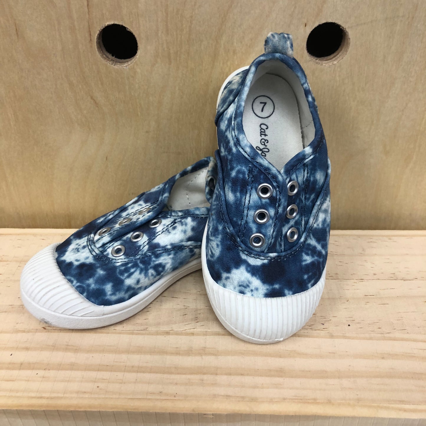 Blue Tie Dye Slip Ons