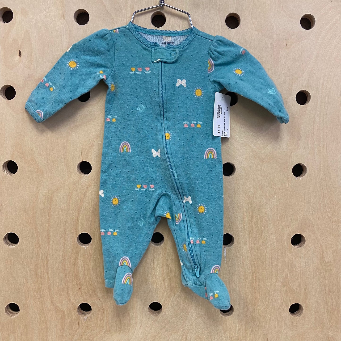 Blue Sunshine Eyelet Footie
