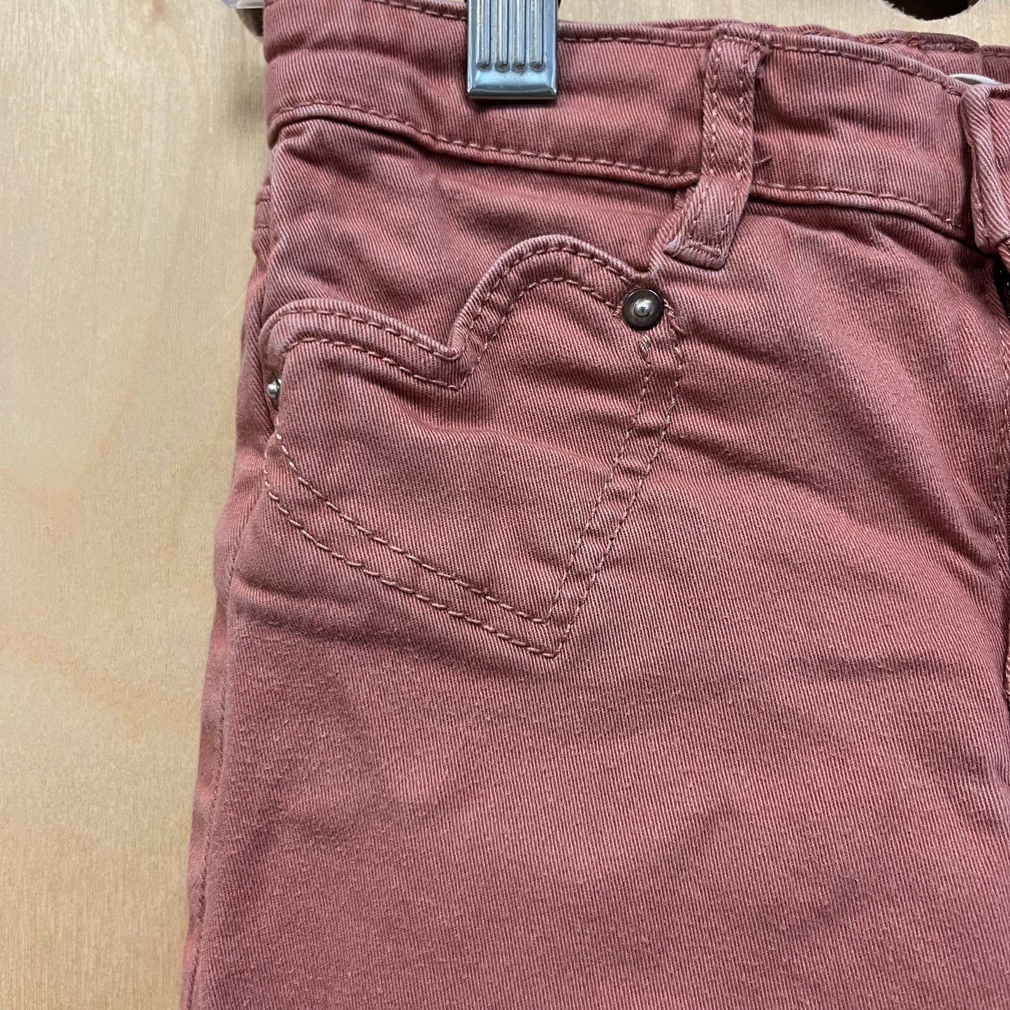 Mauve Heart Pockets Denim