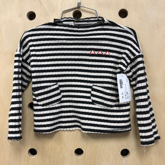 B+W Striped Ribbed Top