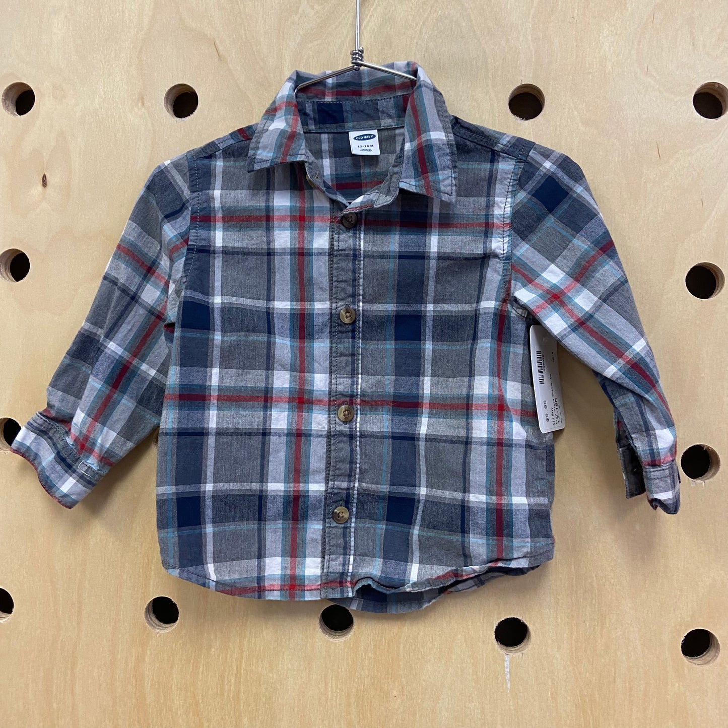 Grey Plaid Button Up