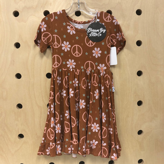 Brown Bamboo Peace Dress NEW!