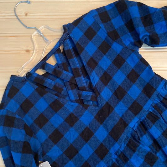 Blue & Black Plaid Dress