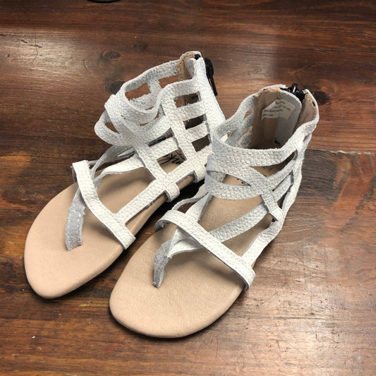 White Zip Up Sandals