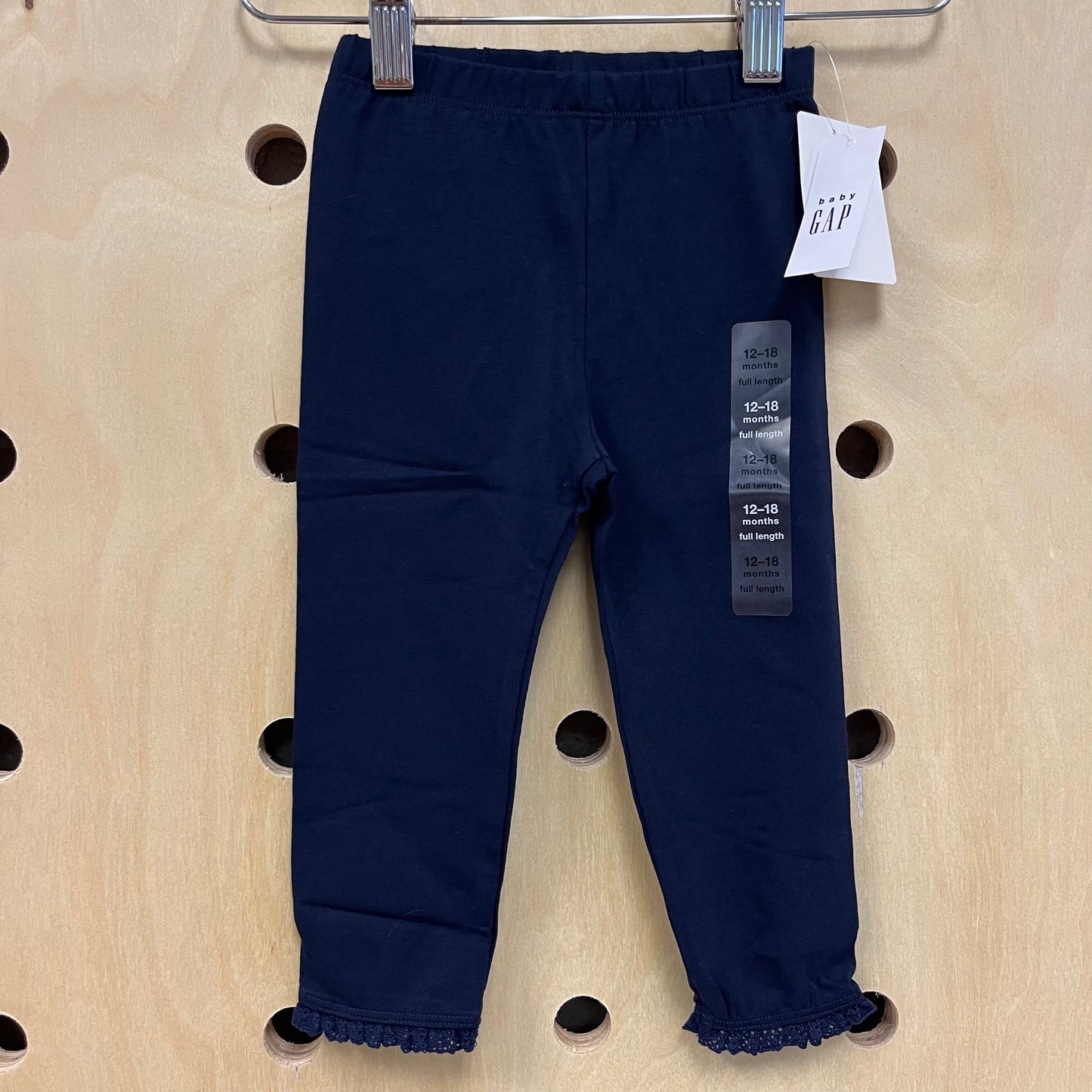 Navy Lace Trim Leggings NEW