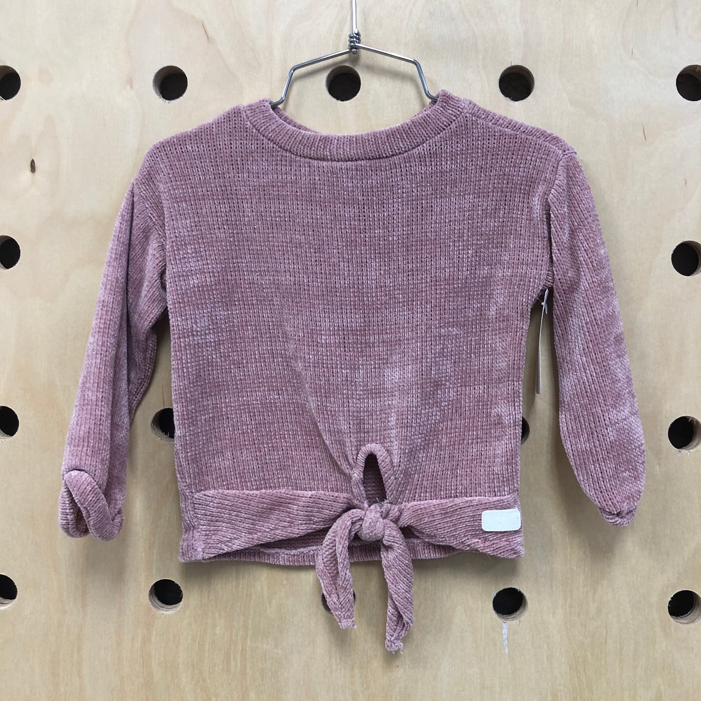 Mauve Soft Knit Knot Sweater