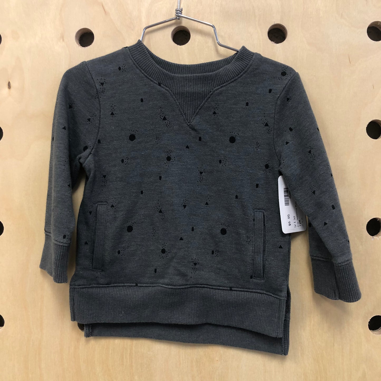 Grey Geometric Pull Over