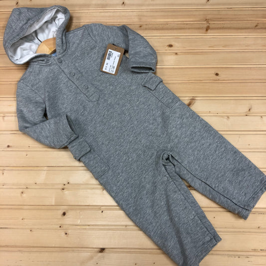 Grey Fleece Hooded Romper