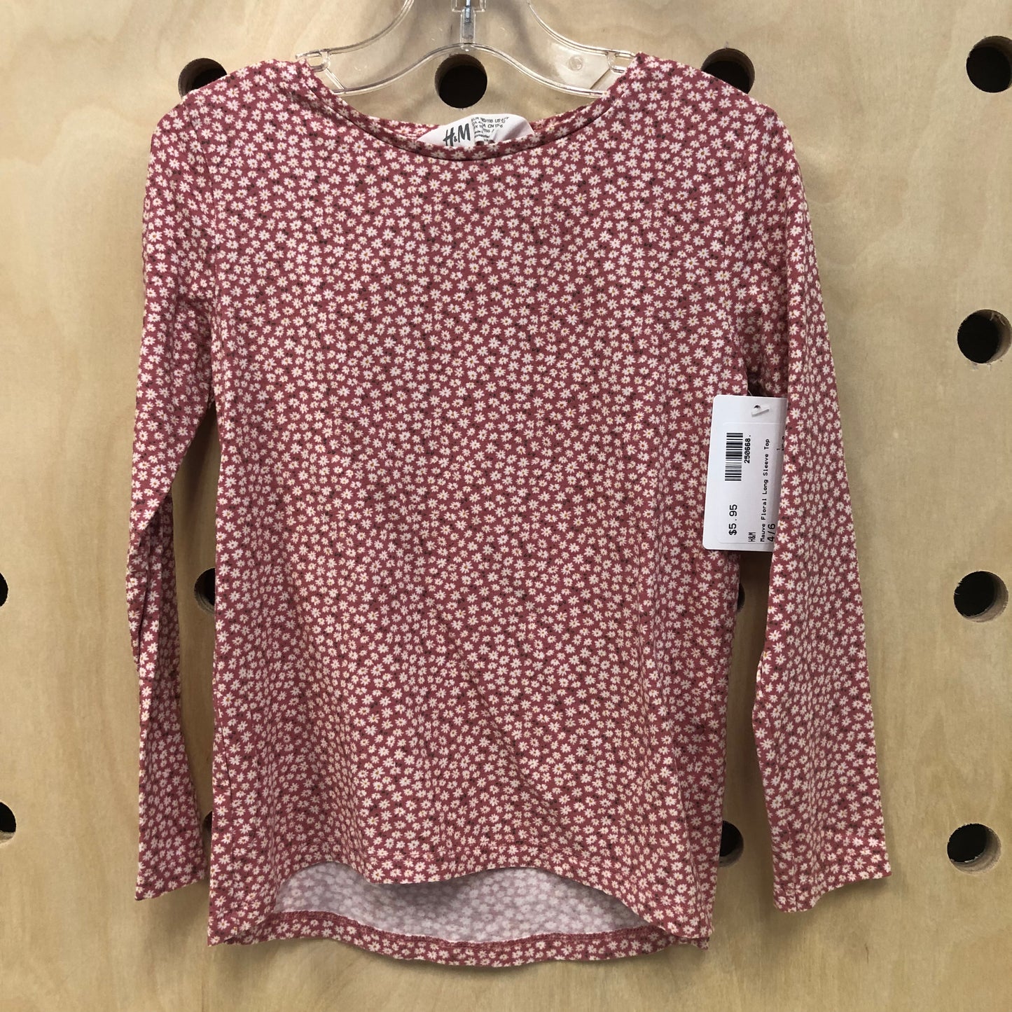 Mauve Floral Long Sleeve Top