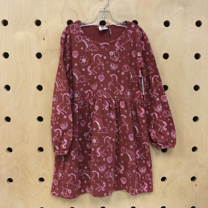 Rust Doodles LS Dress