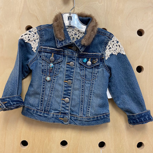 Denim Lace + Bling Jacket