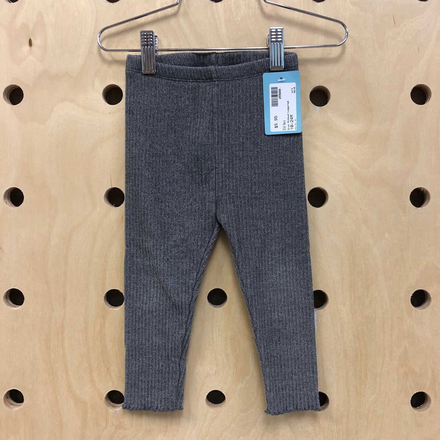 Grey Ribbed Leggings