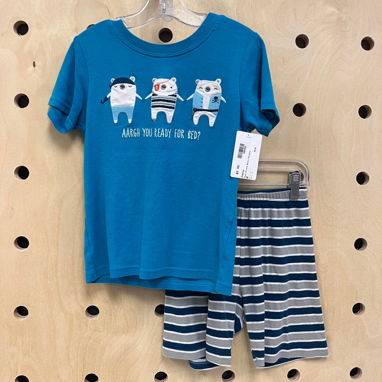 Teal Pirate Bears Pajamas