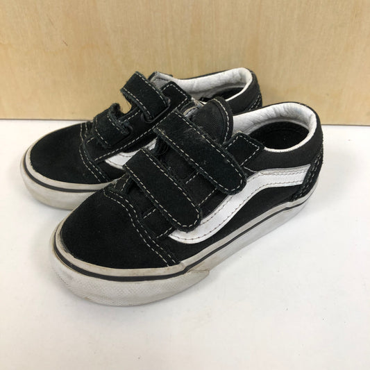 Black + White Velcro Low Top