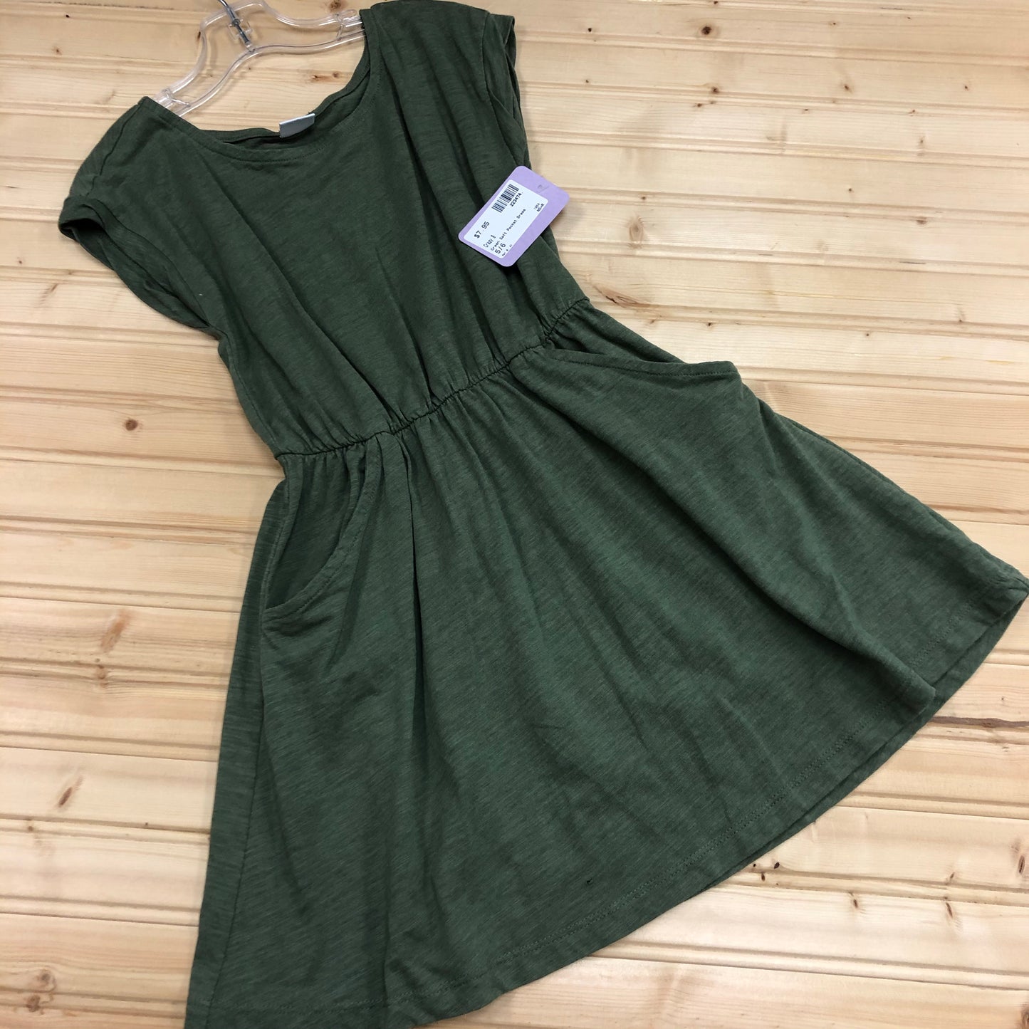 Green Soft Pocket Dress
