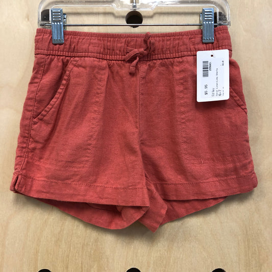 Coral Linen-Like Shorts