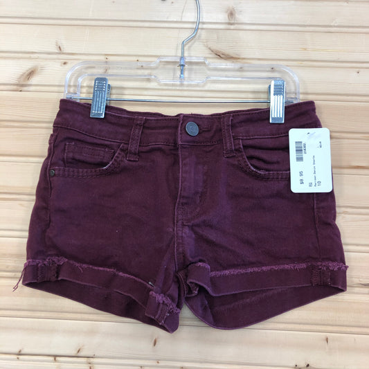 Maroon Denim Shorts