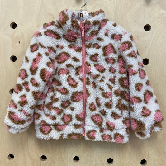 Cream + Pink Leopard Sherpa Ja