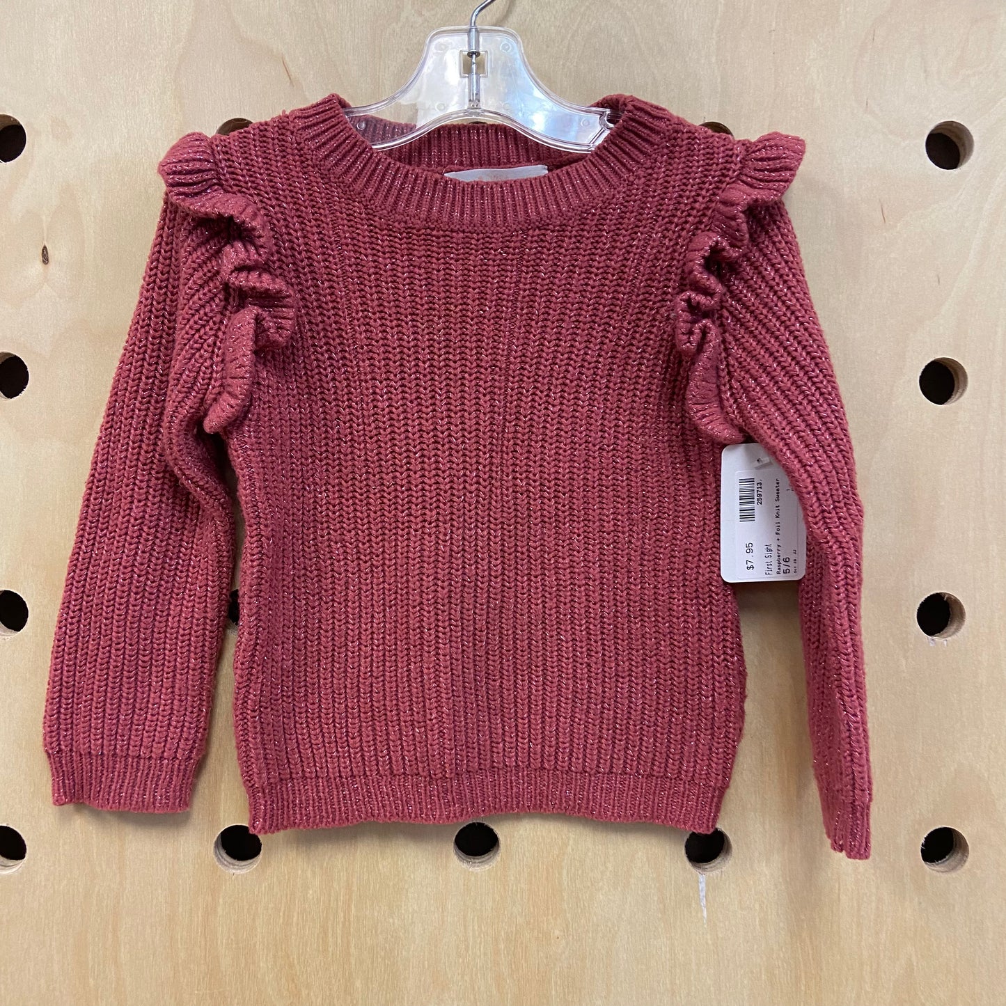 Raspberry + Foil Knit Sweater
